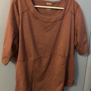 Duluth Trading Co Women's 3/4 Sleeve Activewear Top in Heather Cranberry Sz XL